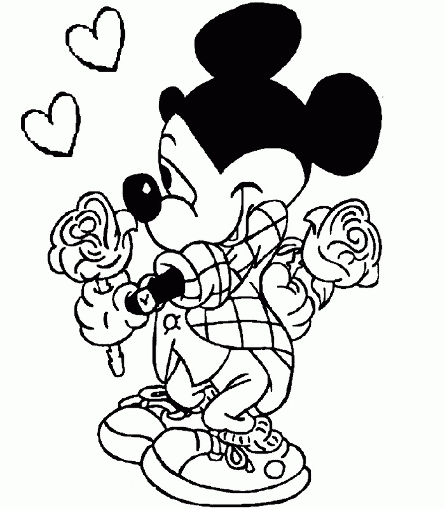 Mickey Mouse Valentine s Day coloring pages