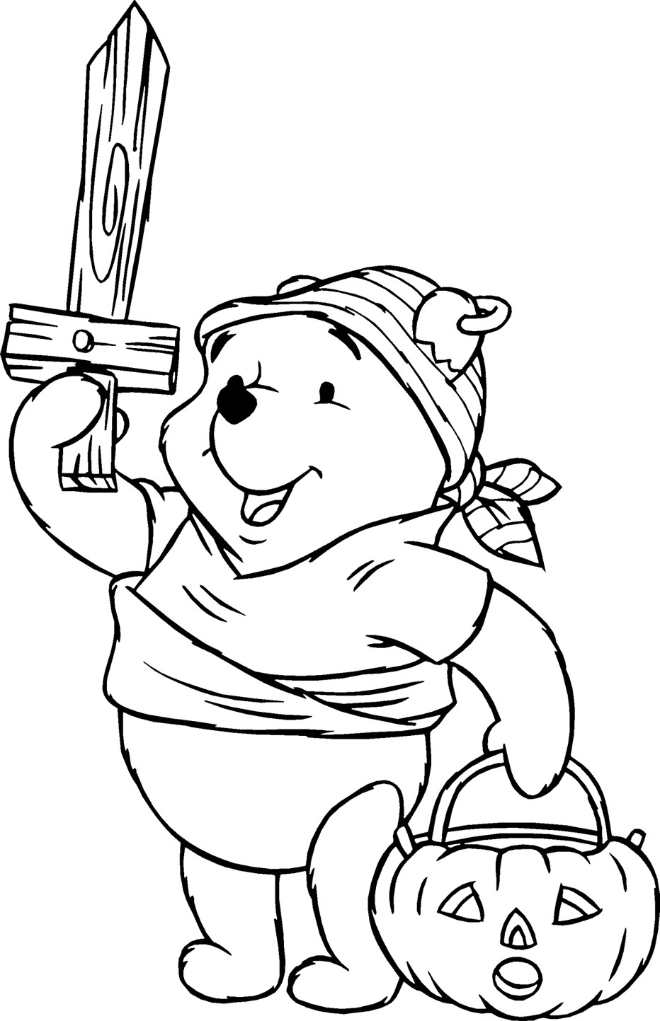 Halloween coloring pages for kids free Printables Disney Winnie the Pooh Pirate