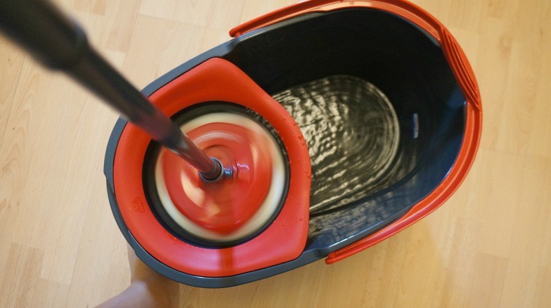 Mop in the spinning basket, O-Cedar EasyWring™ Spin Mop & Bucket System