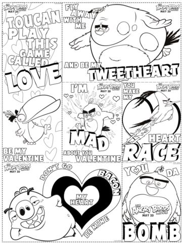 68 Angry Birds Valentine Coloring Pages For Free