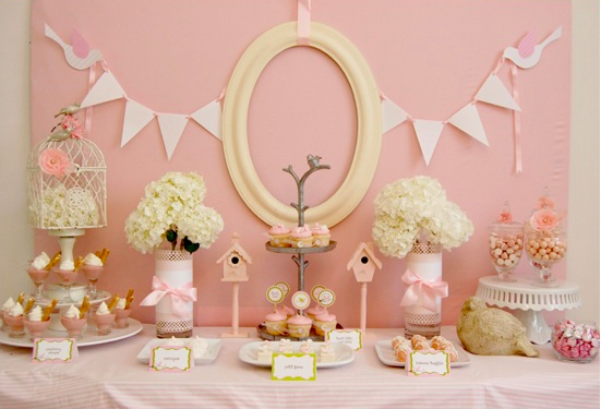 Baby Shower Decorations Girl Baby Shower Tea Party Pink Mason Jars