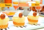 Basketball cupcakes for March Madness party