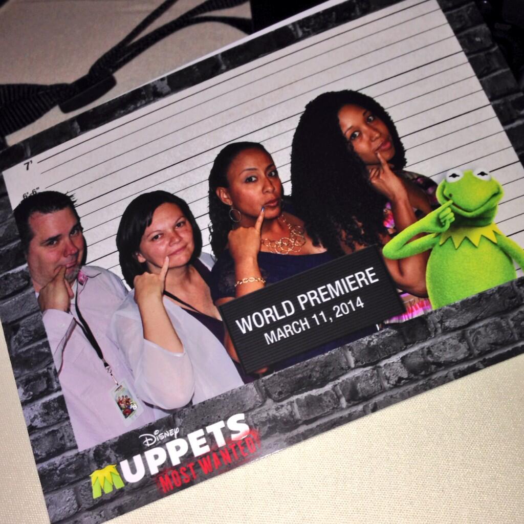 Bloggers in the photo booth at Muppets Most Wanted premiere Event after party