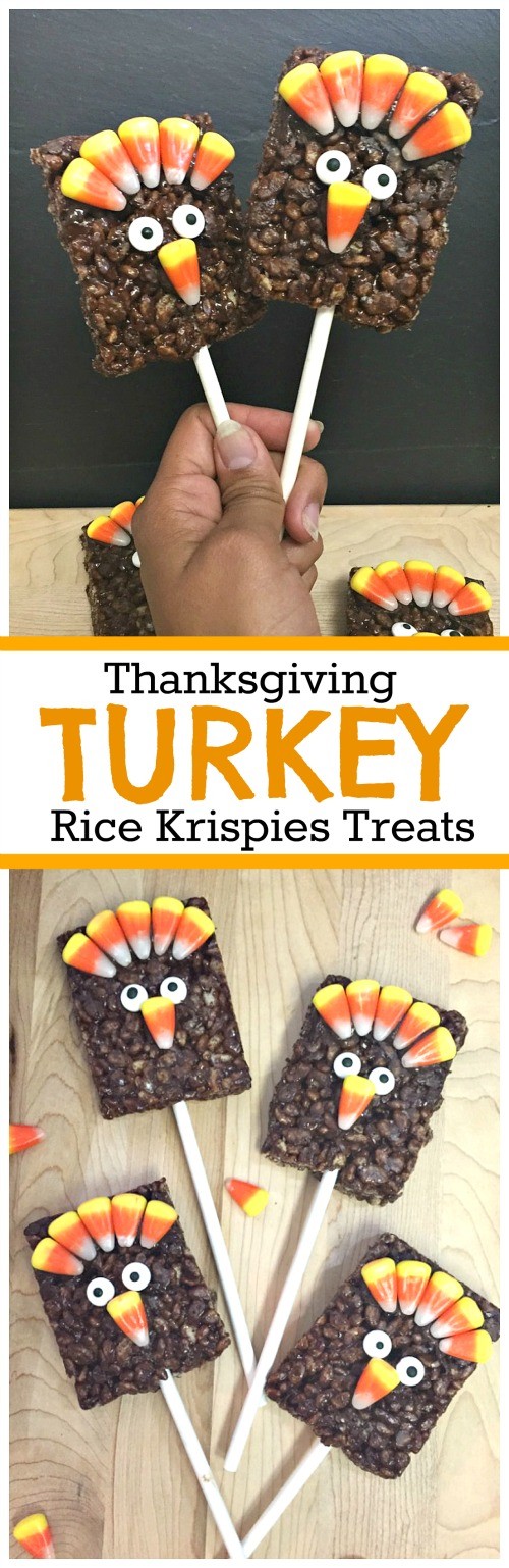 Gobble Gobble Let's Make Thanksgiving Rice Krispies Treat Turkey Pops!