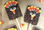 Thanksgiving Turkeys made out of Rice Krispies Treats