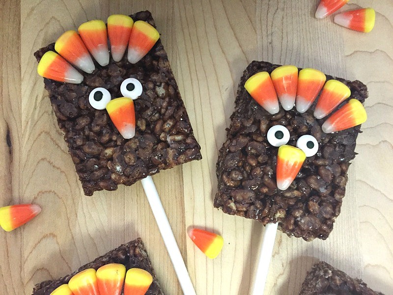 Gobble Gobble: Let's Make Thanksgiving Rice Krispies Treat Turkey Pops!