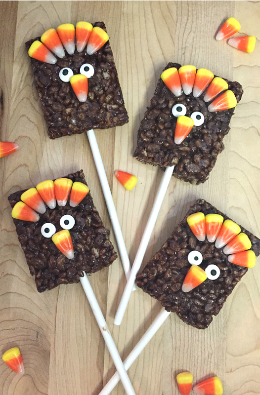 Gobble Gobble: Let's Make Thanksgiving Rice Krispies Treat Turkey Pops!