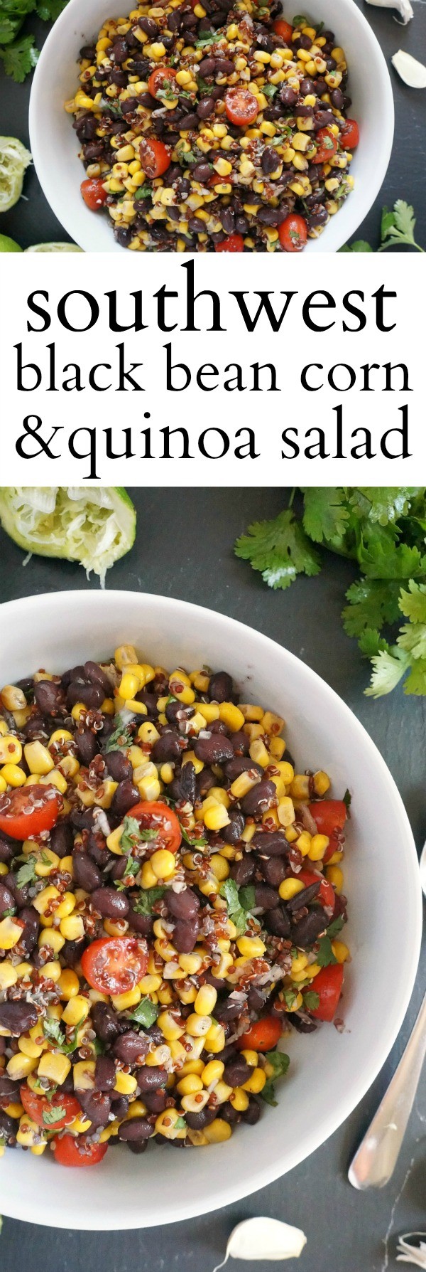 Healthy Southwest Black Bean and Corn Salad Recipe with Quinoa