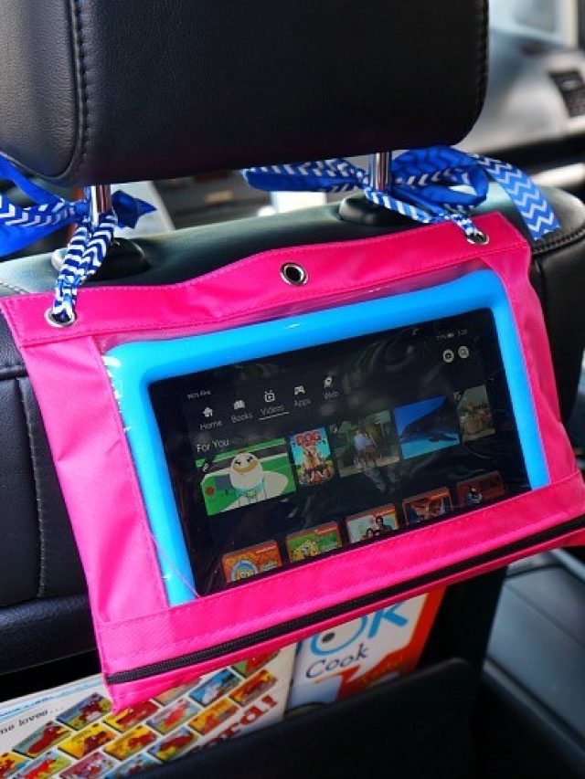 Turn this pencil case into a DIY car tablet holder! Honey + Lime