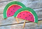 Watermelon paper plate fans - what a fun summer DIY paper fan craft