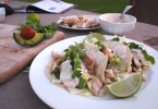 Grilled fish tacos with smoky lime crema