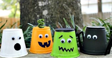 Monster cups Halloween crafts, The Simple Parent