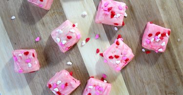 Valentine's Day fudge with sprinkles hearts
