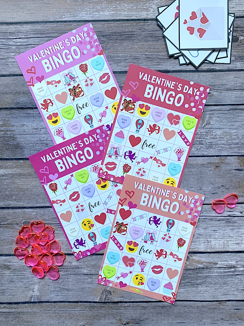 Valentines bingo free printable game cards