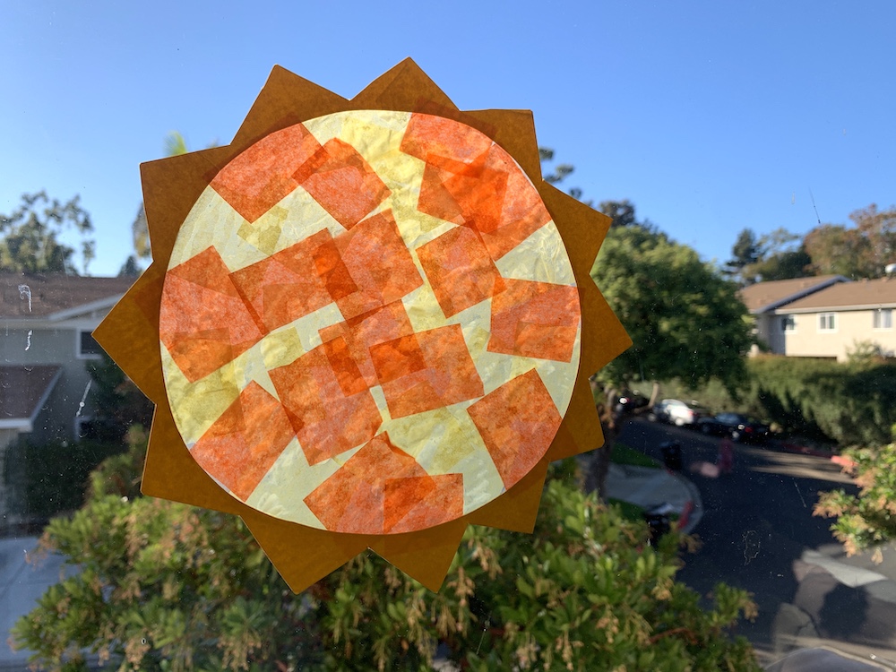 Easy Sunshine Tissue Paper Suncatcher Craft Honey + Lime