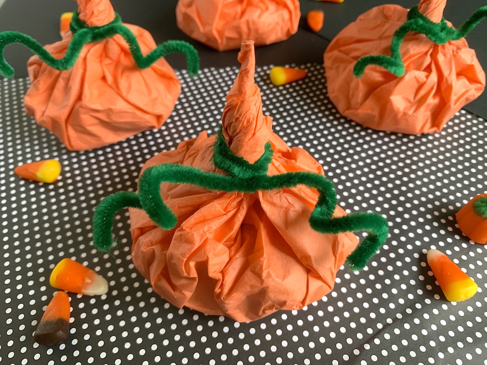 Tissue Paper Pumpkin Craft - Arty Crafty Kids