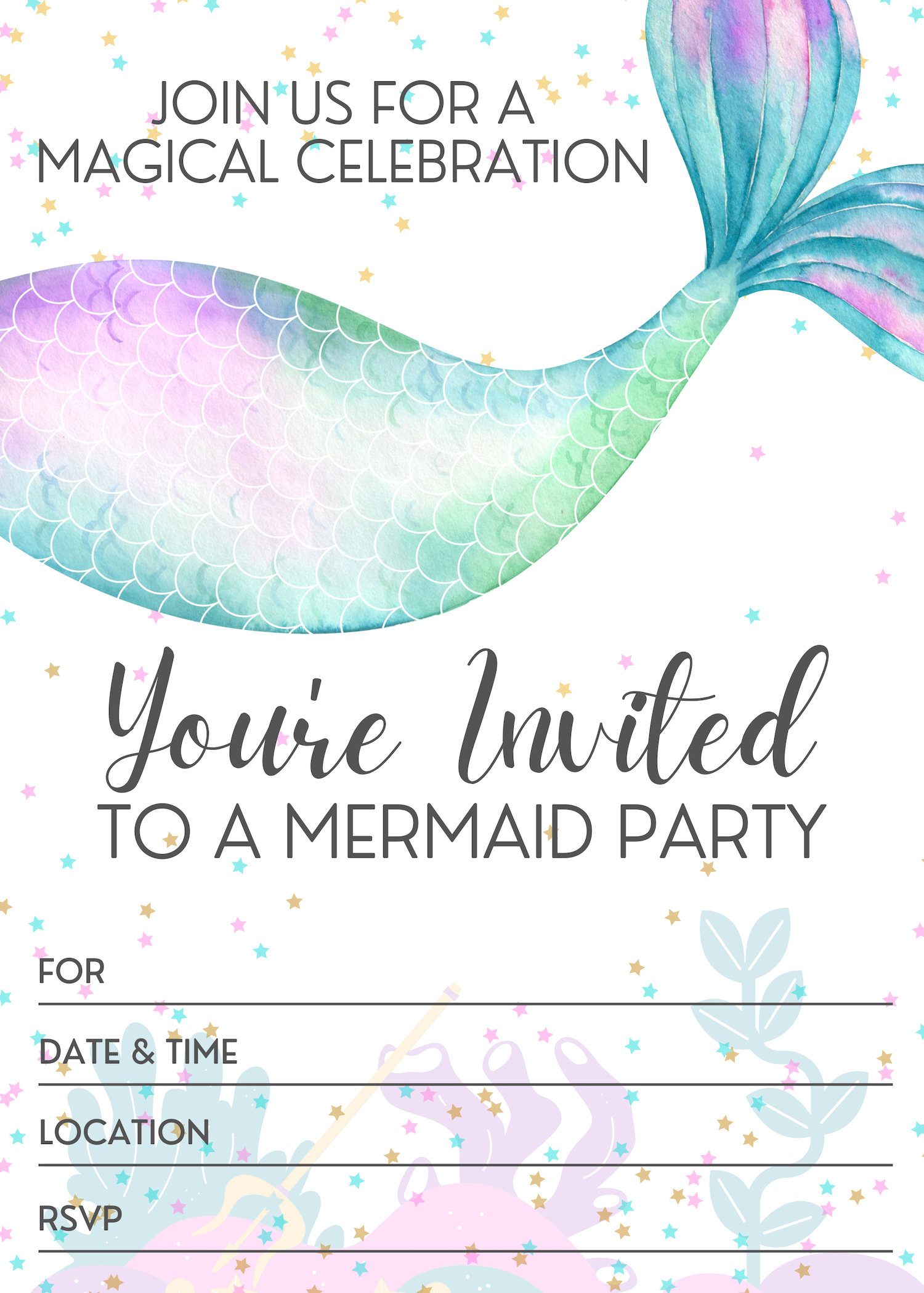 Little Mermaid Invitations Free Printable